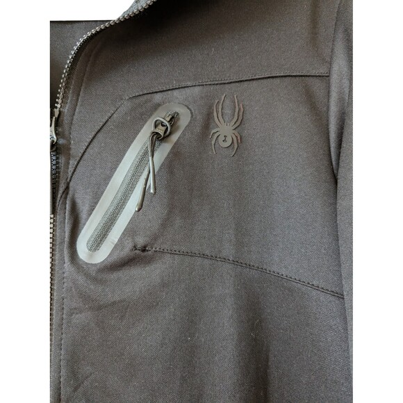Spyder Lightweight Black Track-Style Jacket Full Zip - Men's Medium - Picture 3 of 9